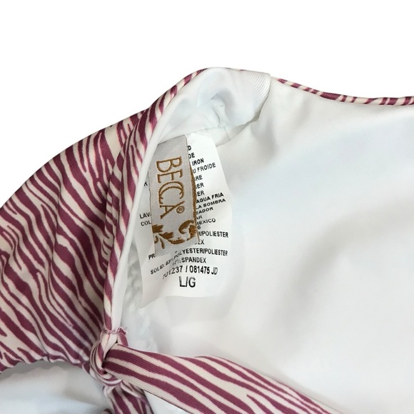 BECCA Women’s Deep V Neck Teardrop One Piece Swimsuit Size Large Kenya - Picture 4 of 5